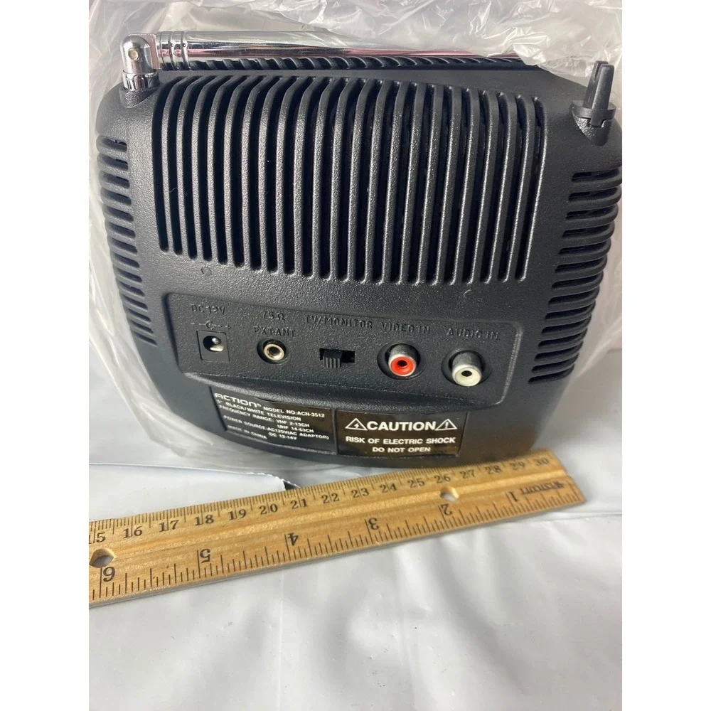 Action ACN-3512 Portable Black &‎ White CRT TV RCA Video Input New Open Box